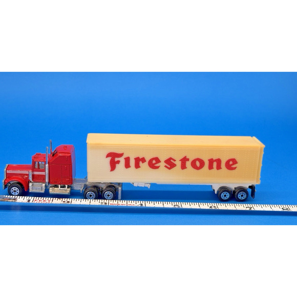 Vintage 82 Road Champs Kentworth HO 1/87 Diecast FIRESTONE Semi Truck Trailer - Picture 2 of 16